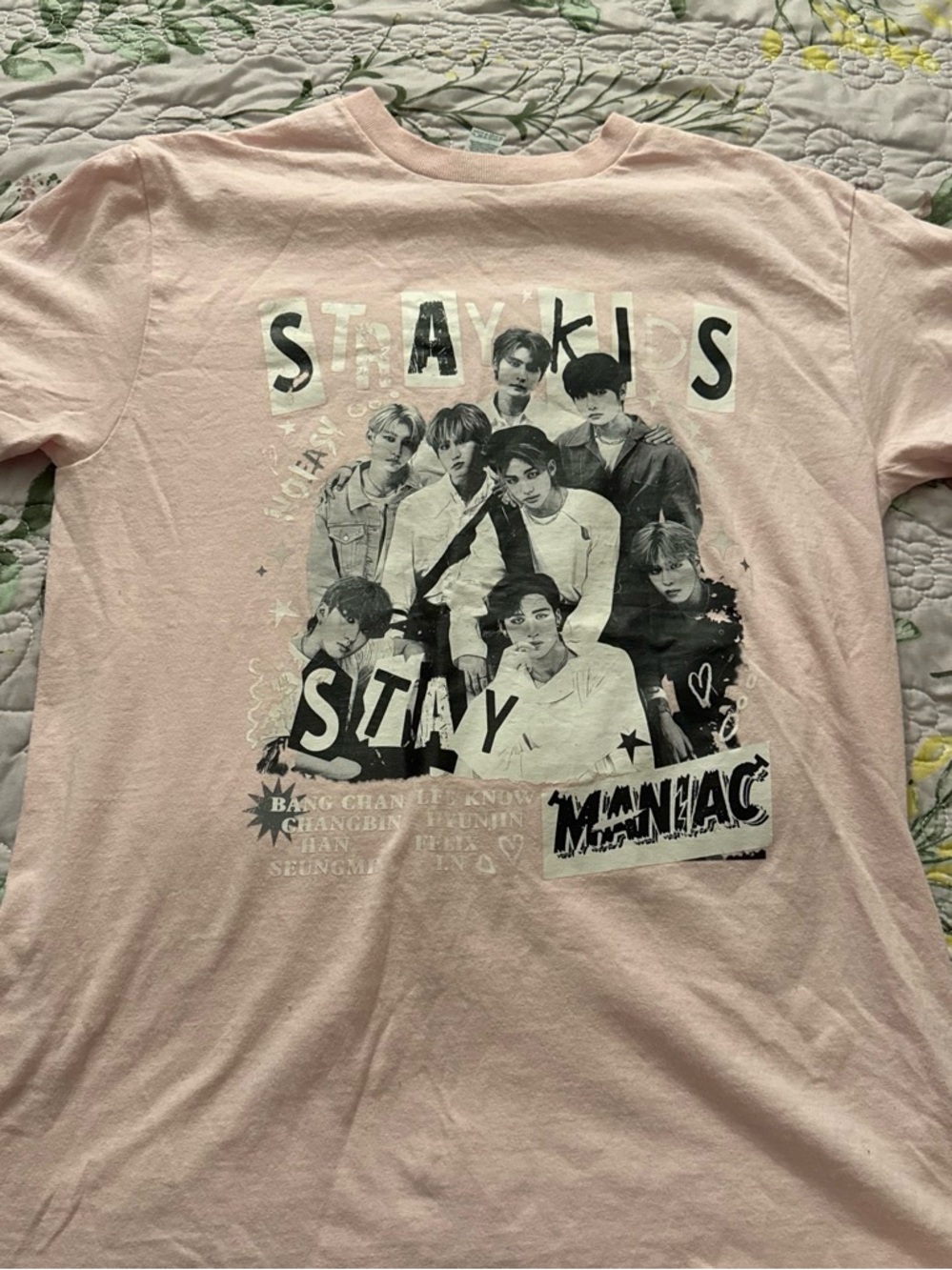 Stray Kids Pink Graphic Band T‑Shirt